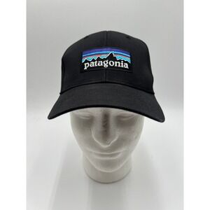 Patagonia P-6 Logo LoPro Trucker Hat Black Snapback Baseball Cap 38283
